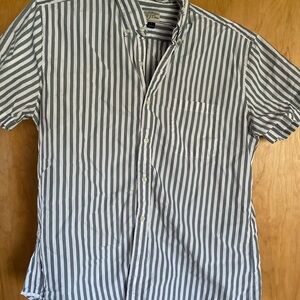 J Crew stripped classic short sleeve button down shirt